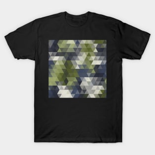 Abstract Camouflage Geometric Triangle Pattern T-Shirt